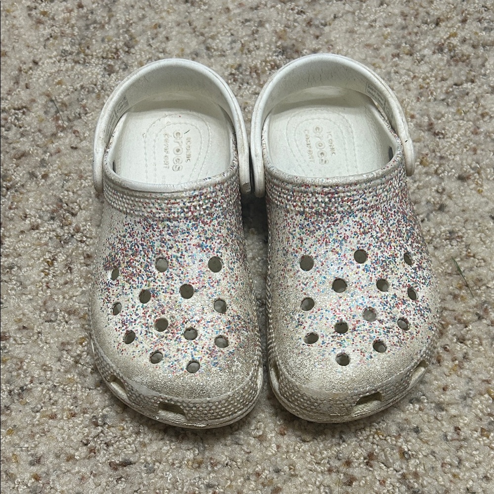 Girls size 13 Sparkly Crocs